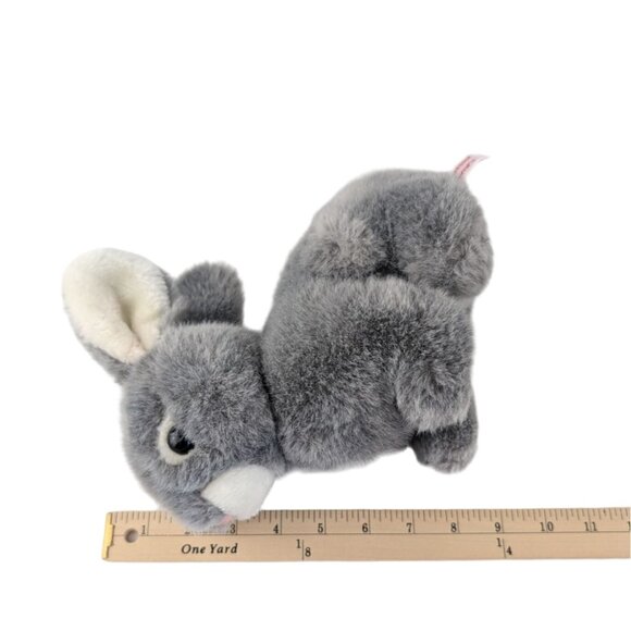Mervyn's Bunny Rabbit Plush 8" Gray Realistic Stuffed Animal Toy Vintage Korea - Picture 6 of 6